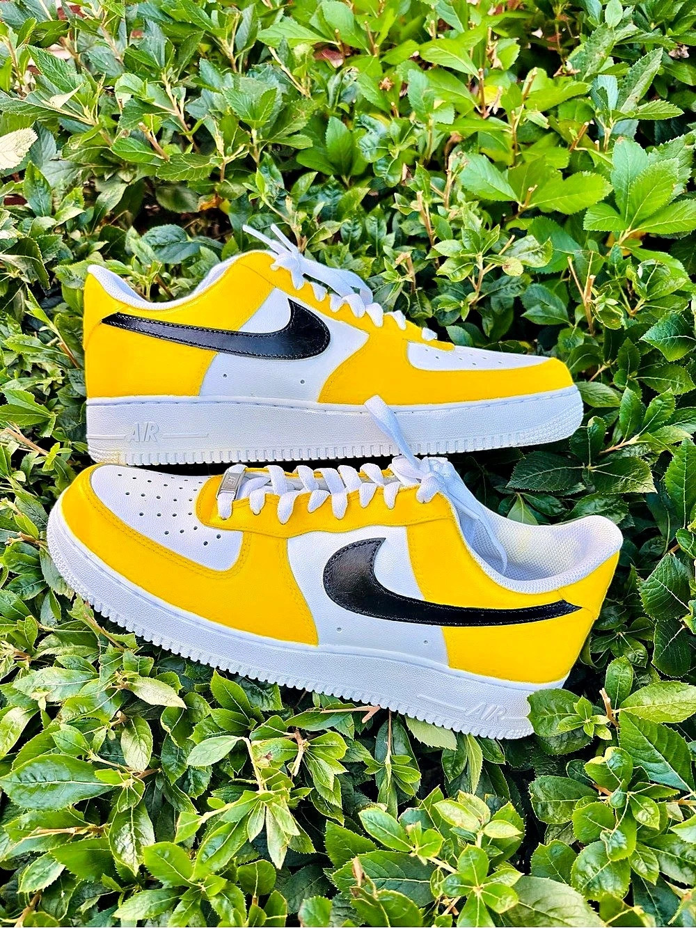 Nike Air Force 1 Low Custom Yellow & White Sneakers Men’s Size 10